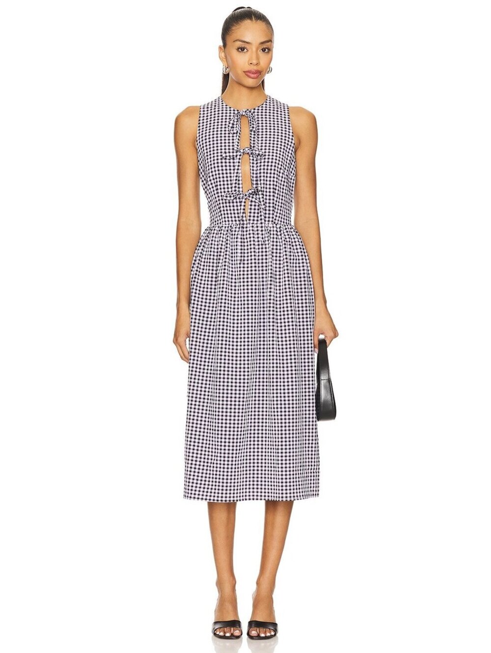 More to Come Candace Midi Dress in Black Gingham